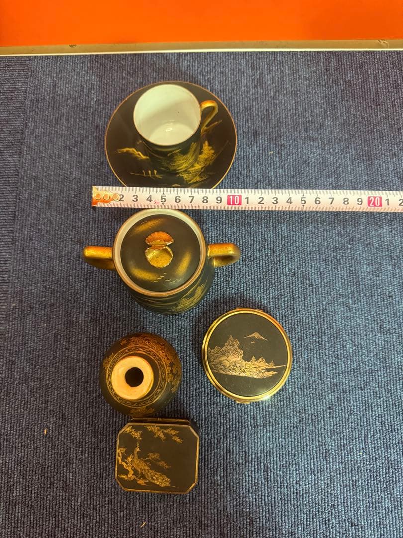 1821 まとめ売り 合計5客 薩摩焼 湊光 金塗