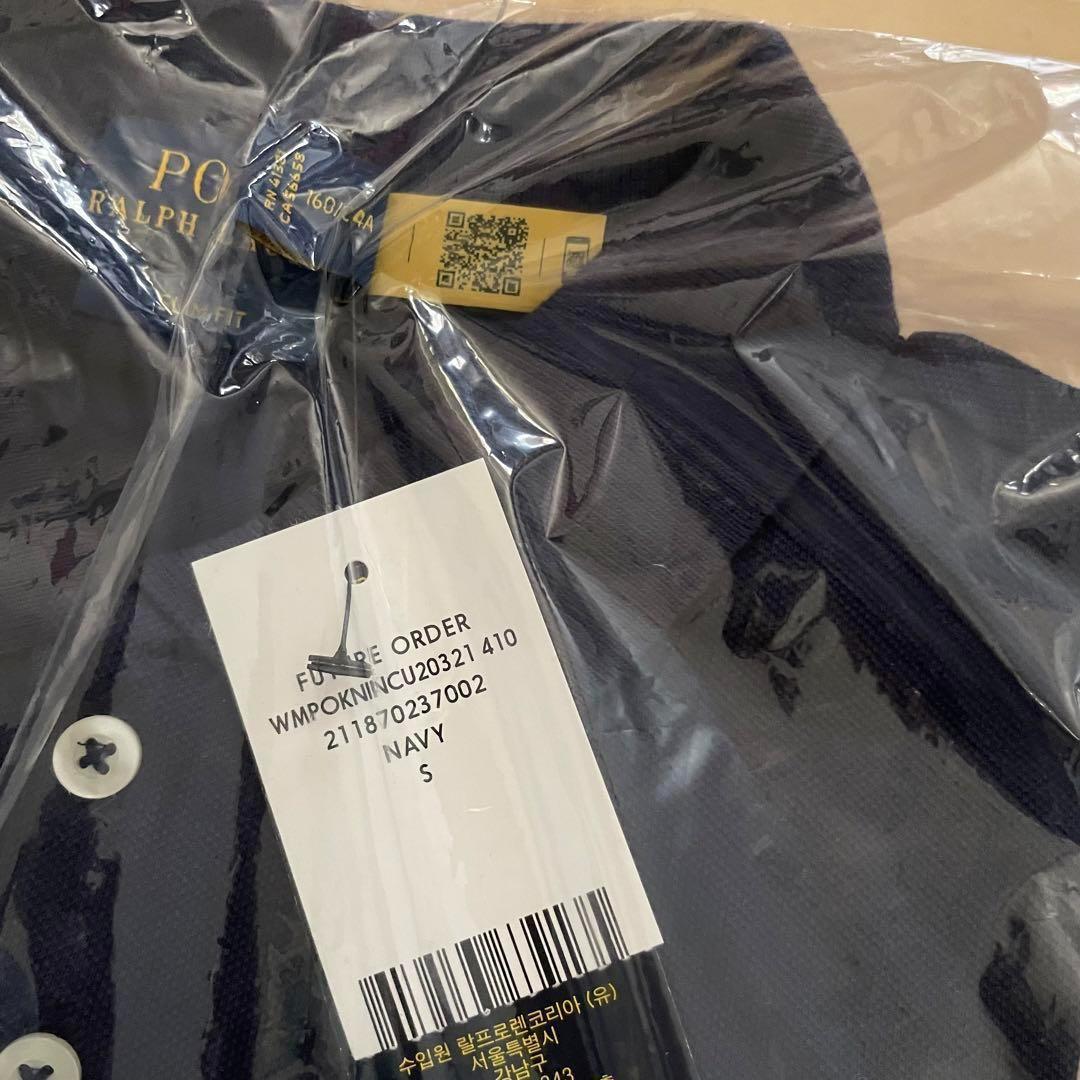 【タグ付き新品】ポロラルフローレン スリムフィットポロシャツＳ紺 正規品 未開封