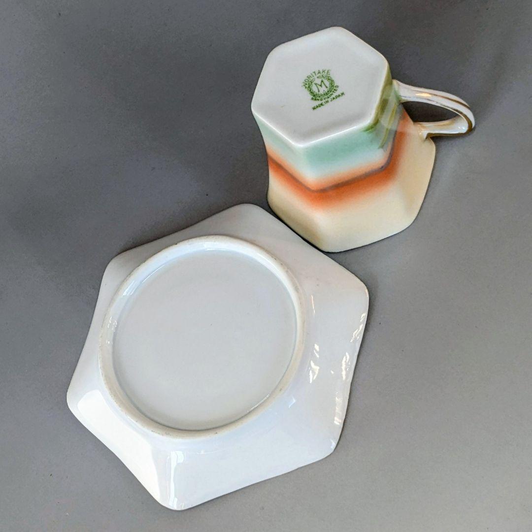 オールドノリタケ 金彩湖畔風景図 六角形ヘキサゴン キャビネット