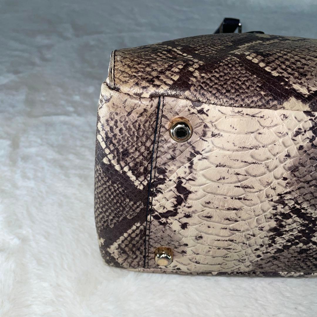 【美品】COACHコーチ ショルダーバッグ パイソン柄 レザー