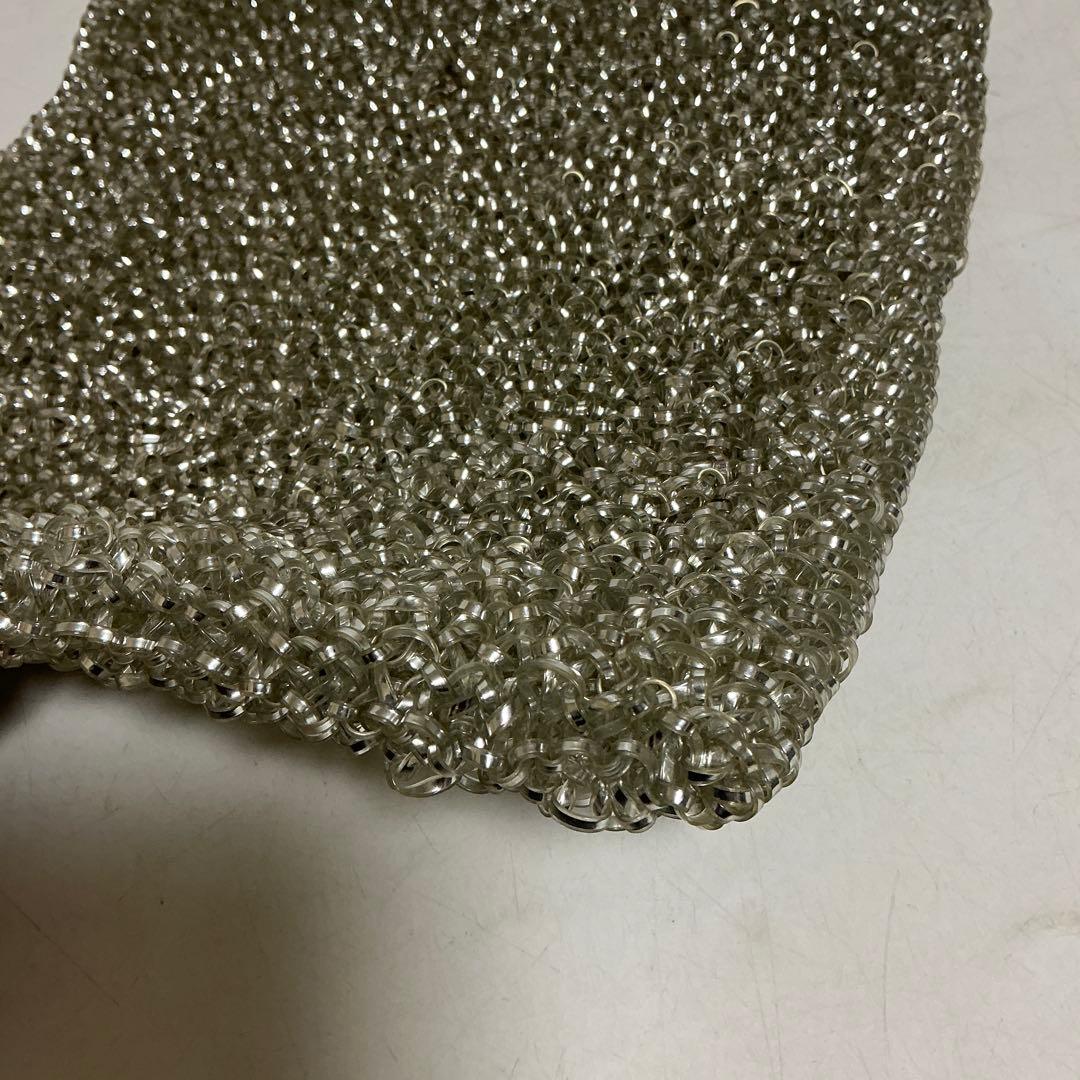 アンテプリマ　ワイヤーバッグ　シルバー メタル編み込みハンドバッグ