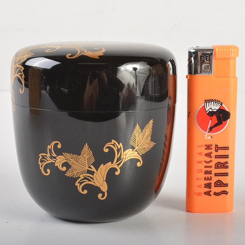 いずも渡辺松悦作　松唐草蒔絵　大棗　堀内宗完(兼中斎)極め箱　DR7197