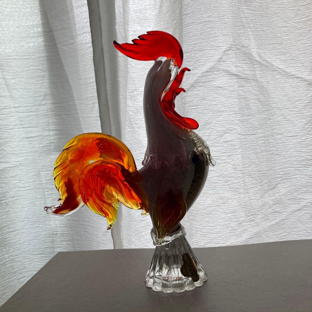 ムラノグラス 鶏 にわとり MURANO ムラーノ ヴェネツィア ガラス細工