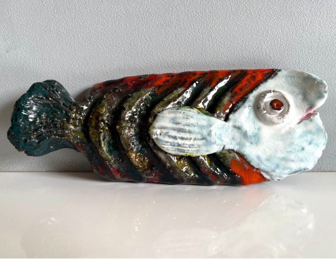 ヴィンテージ SEYEI 陶器 魚の壁掛けオブジェ 森正 ミッドセンチュリー