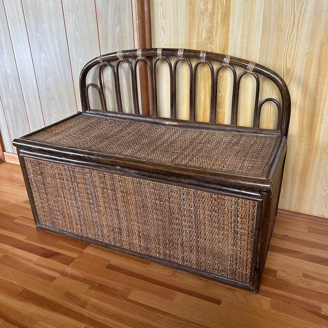 ラタン 籐 ベンチ 籐 ベンチ Mサイズ 幅107cm ラッカー塗装 天然素材 （ ラタン 長椅子
