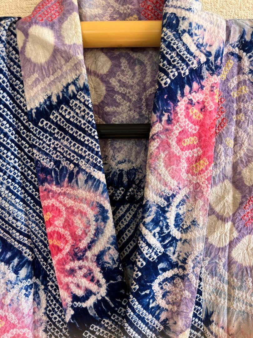 タイムセール　夏物　浴衣　有松鳴海絞り　伝統工芸品　綿　夏　祭り　ゆかた　美品