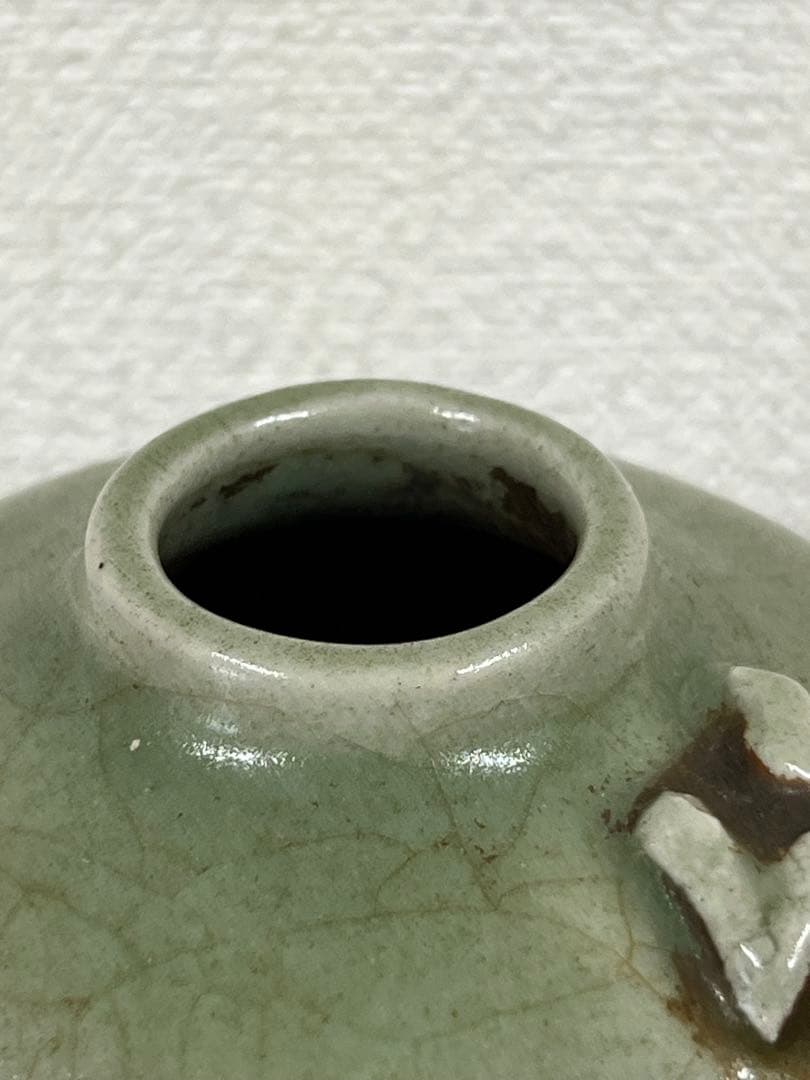 中国明時代 龍泉窯青磁水盂 文房具 胴直径約9.5㎝ BL2-4 - メルカリ