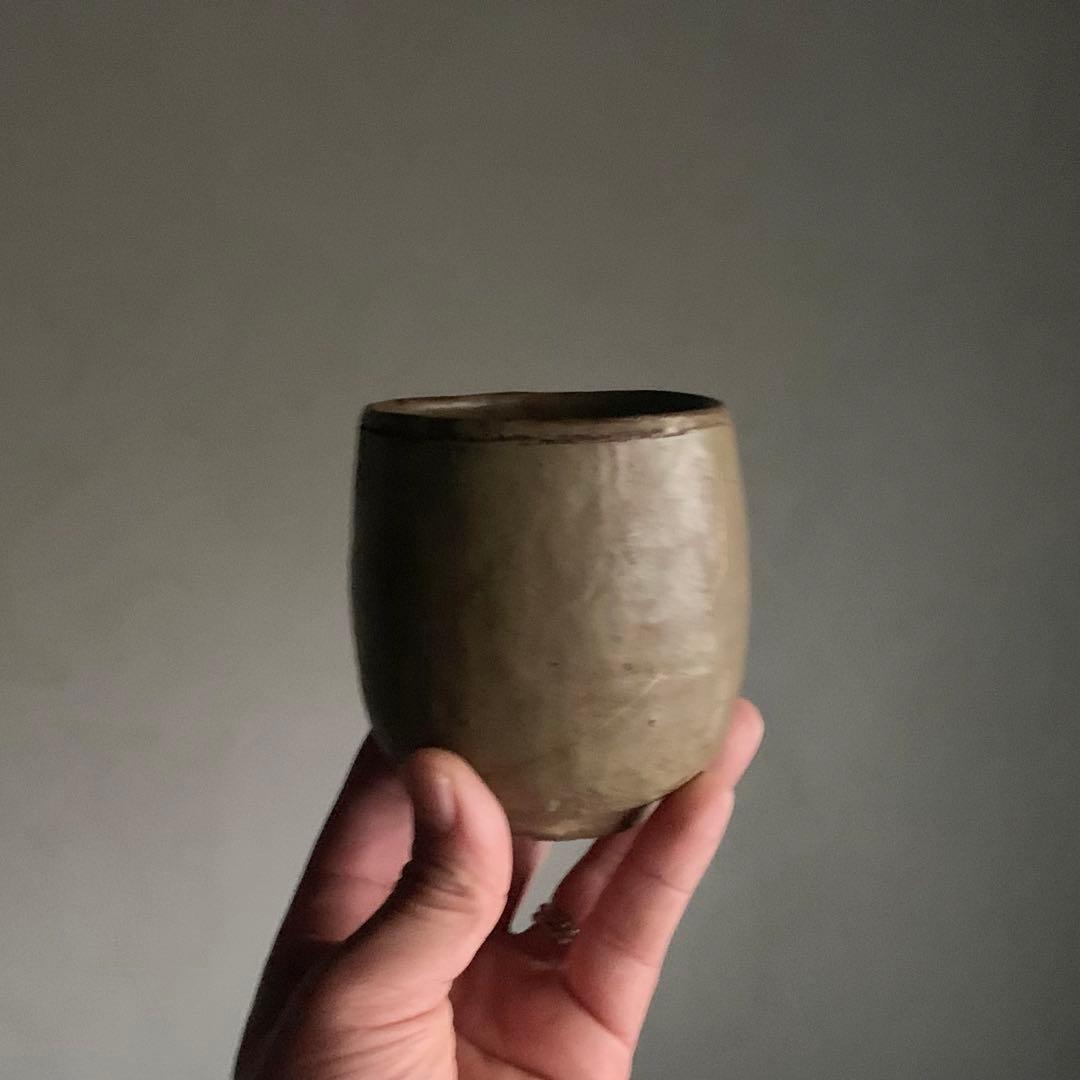 高麗 青磁 灰釉 筒茶碗 茶道具 古美術 古道具 アンティーク