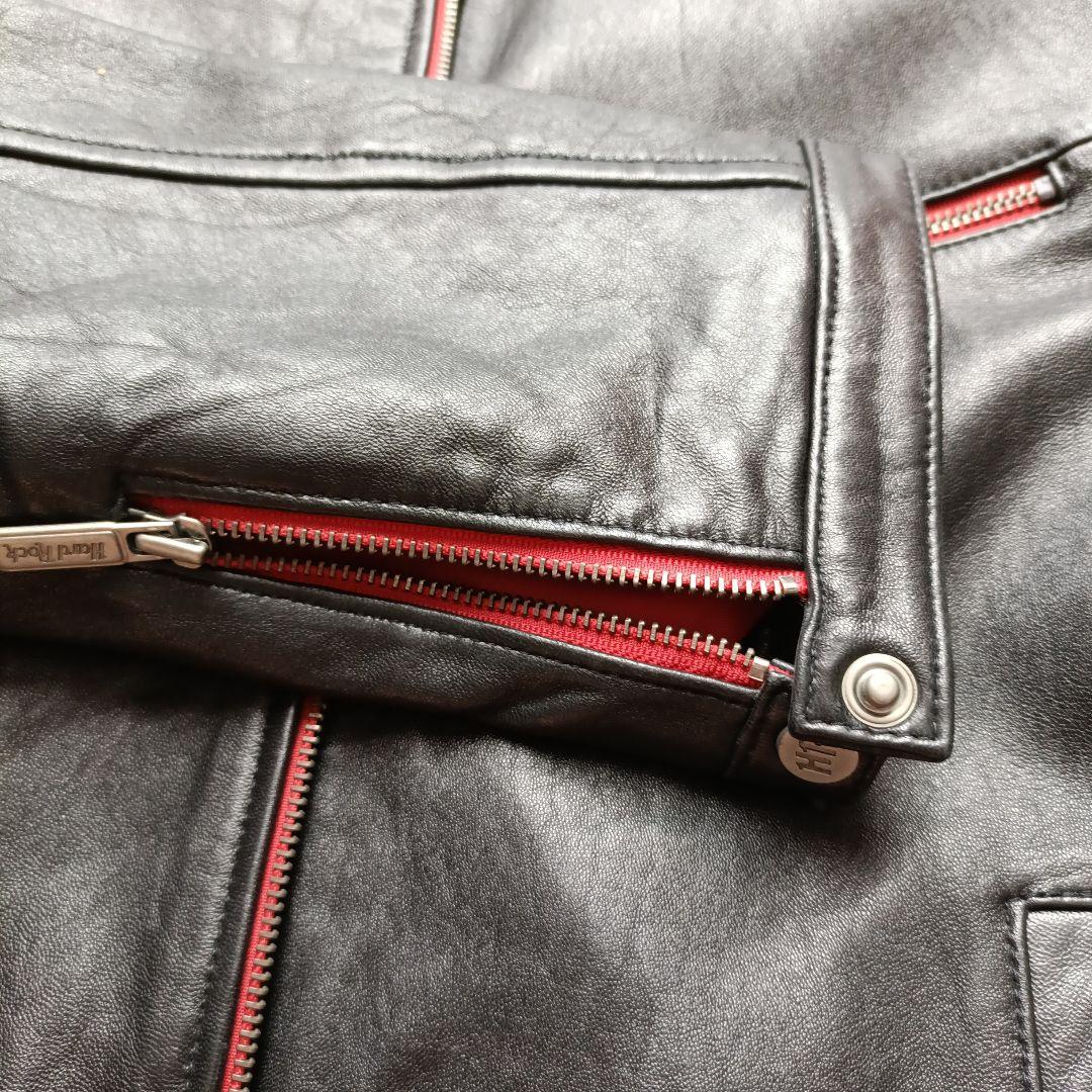 ハードロックカフェ革ジャン 黒(裏地赤) - メルカリ