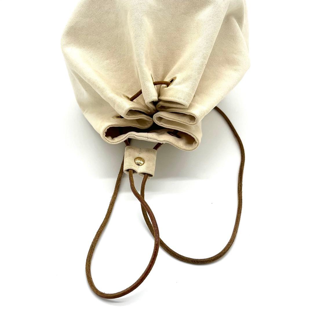 HERMESエルメス ポロションミミルGM巾着ショルダーバッグ アイボリー 希少