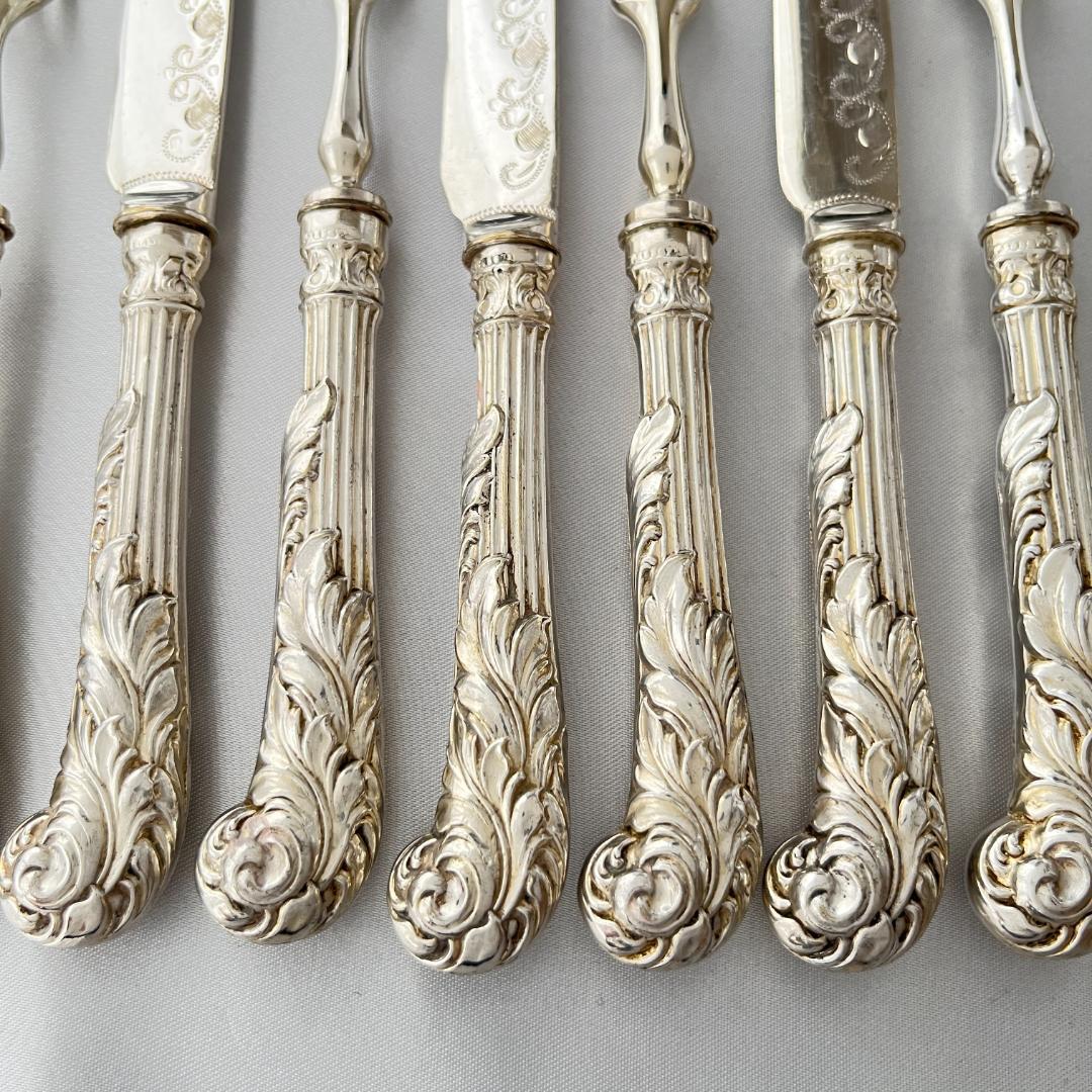 Hamilton Laidlaw & Co 】アールヌーボー ティーナイフ/フォーク 12本