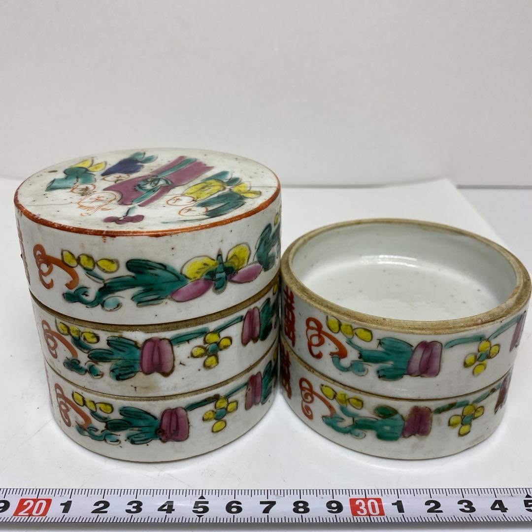 中国清時代　粉彩段重　幅約9㎝　トヒオオ　東さ8-0107☆2F 中国清時代 粉彩段重 幅約9㎝ トヒオオ 東さ8-0107