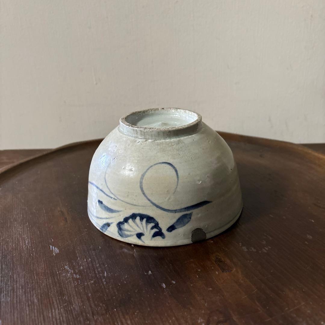 李朝染付草花紋鉢朝鮮古美術白磁茶道具韓国骨董アンティーク白洲正子