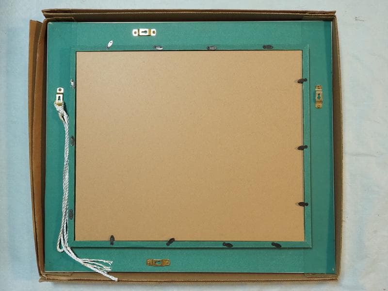 【値下げ】 風景画　油絵　東山魁夷　河辺の緑　F8　額付き　手描き　肉筆