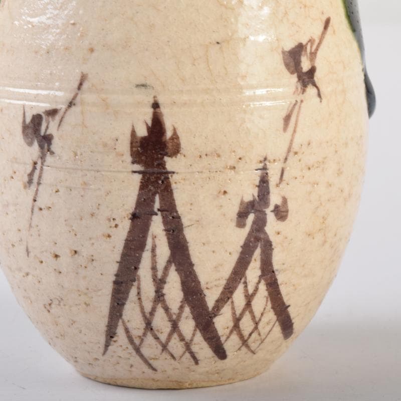 茶道具 瀬戸赤津焼 織部焼 山口正悟作 肩衝茶入 仕覆付 共