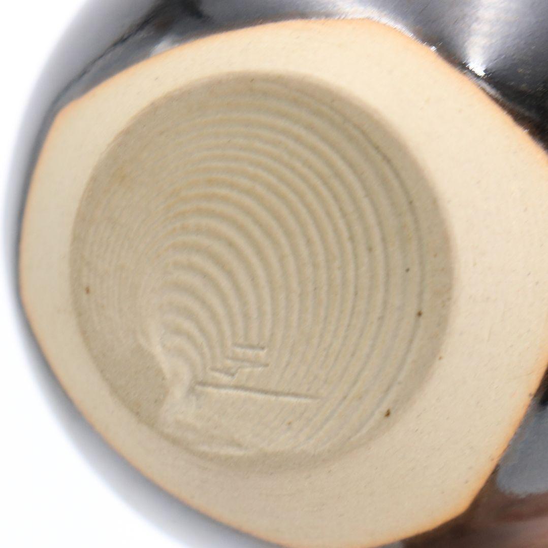 桶谷定一作 高取焼 文琳茶入 細川緞子仕覆付 茶道具 共箱