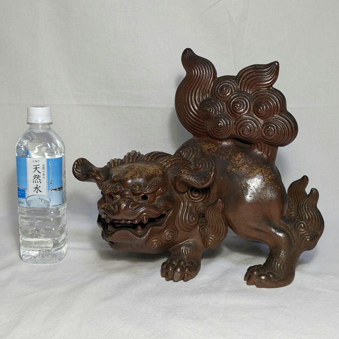 木村長十郎友敬 備前焼 唐獅子置物 細工物 縁起物 工芸品 インテリア 骨董品
