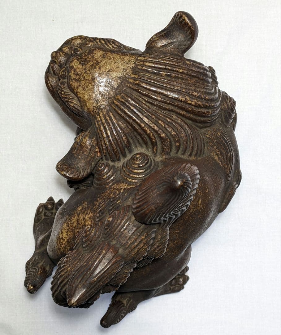 木村長十郎友敬 備前焼 唐獅子置物 細工物 縁起物 工芸品 インテリア 骨董品