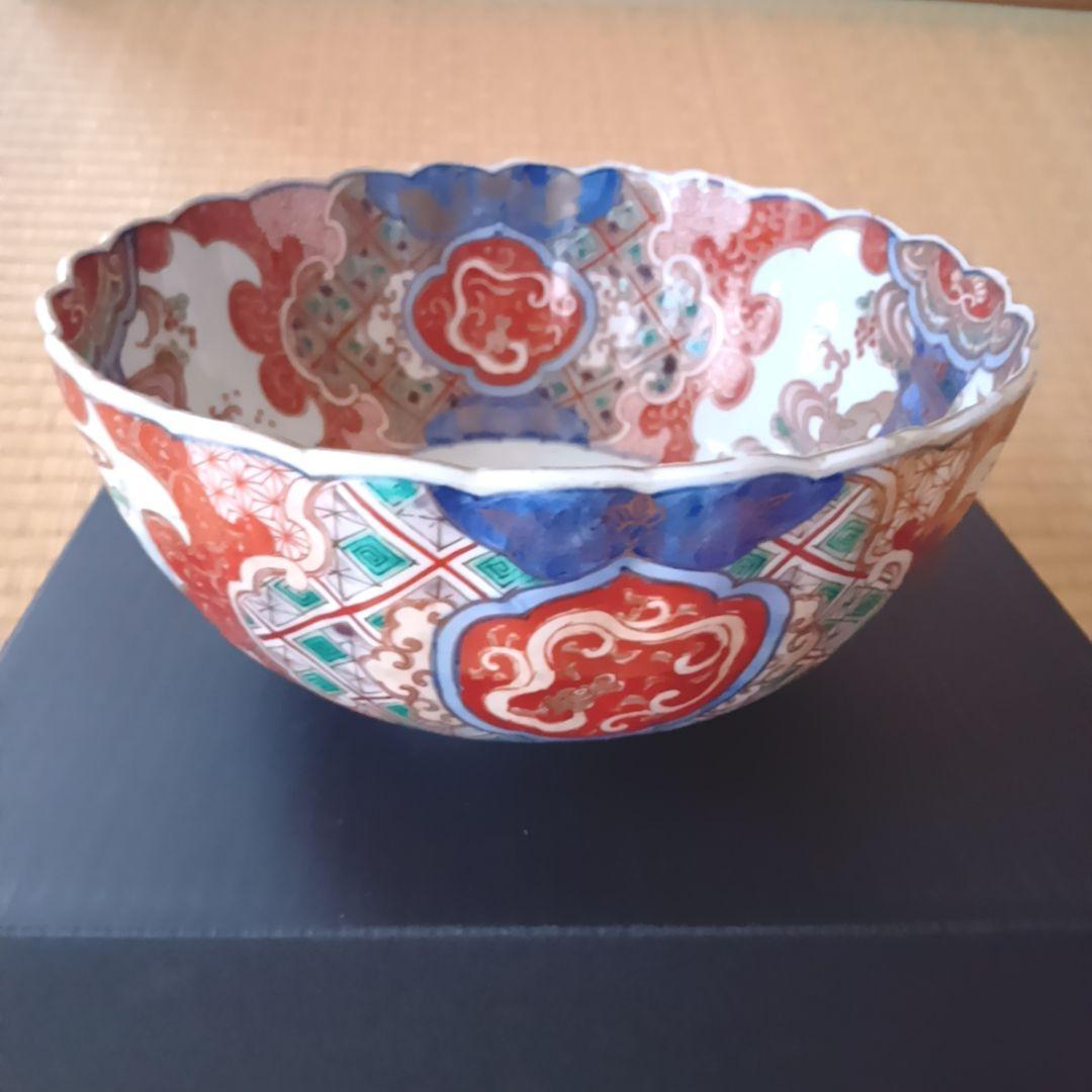 ②【古伊万里】骨董品 大皿 色絵 鉢 深鉢 伊万里 陶器 有田焼 希少 極美