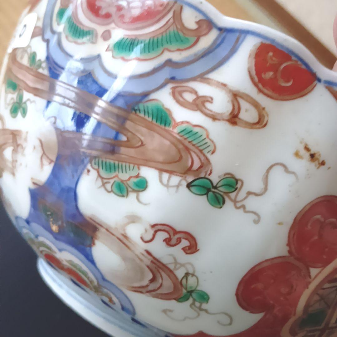 ②【古伊万里】骨董品 大皿 色絵 鉢 深鉢 伊万里 陶器 有田焼 希少 極美