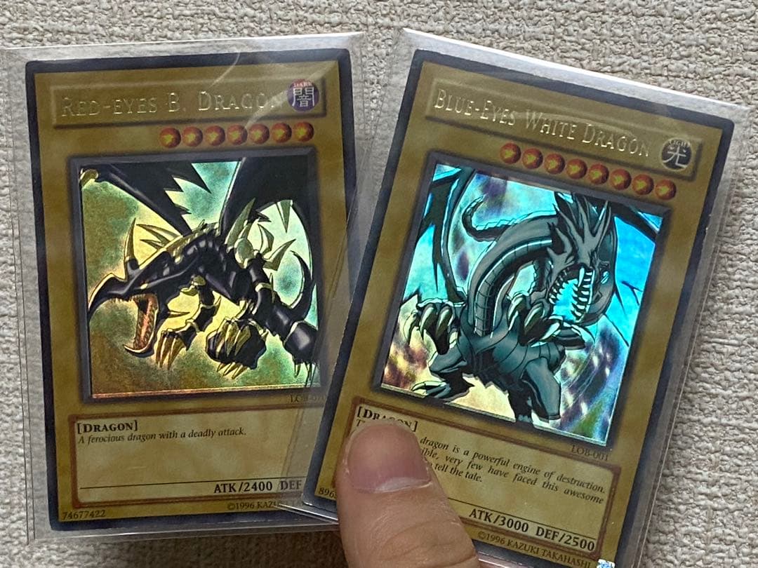 【ホイルズレ】遊戯王　北米版　LOB 青眼の白龍　真紅眼の黒竜　セット ホイルズレ】遊戯王 北米版 LOB 青眼の白龍 真紅眼の黒竜 セット