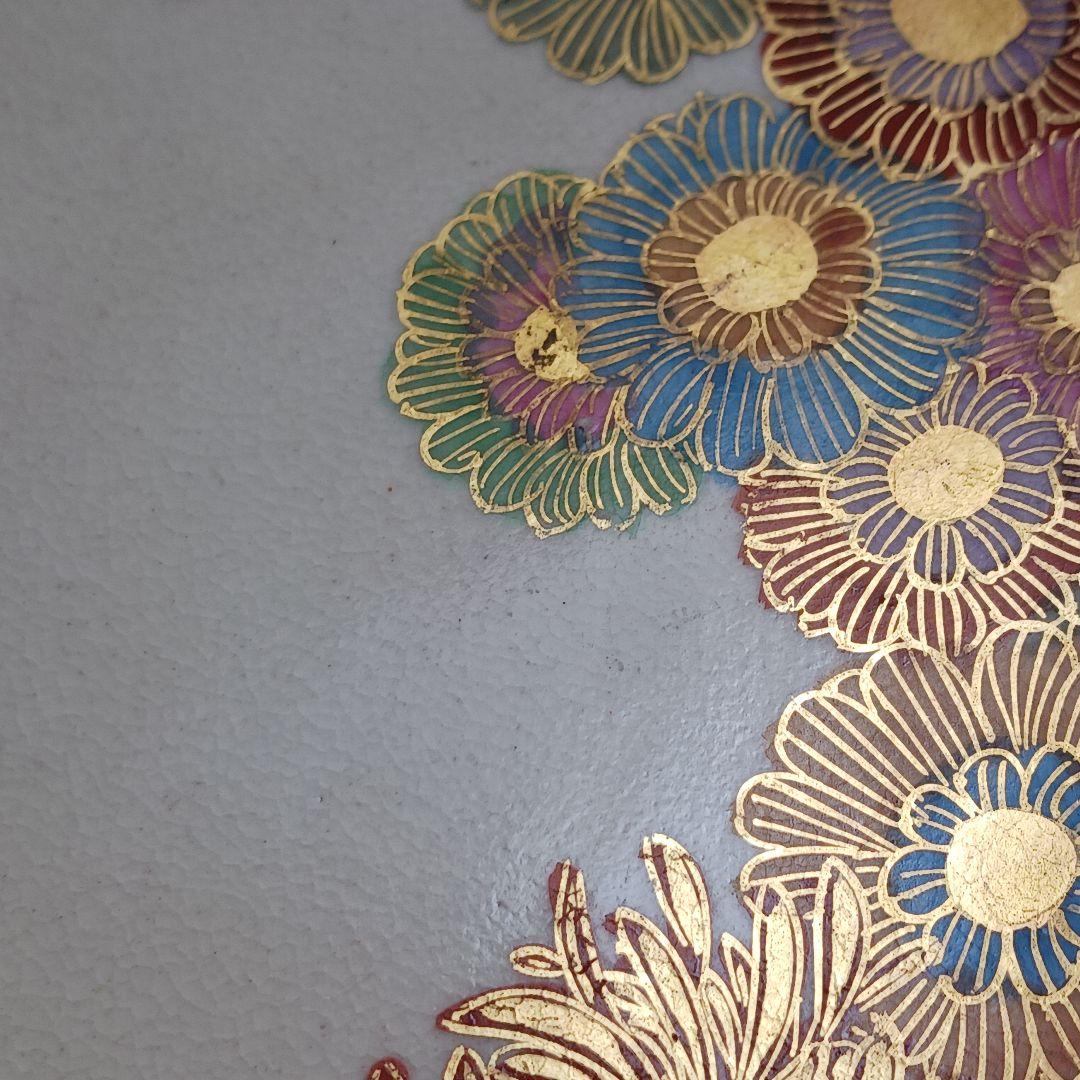 Y2921 在銘 薩摩 金彩 花尽くめ 皿 直径17.7㎝ 金襴手 L