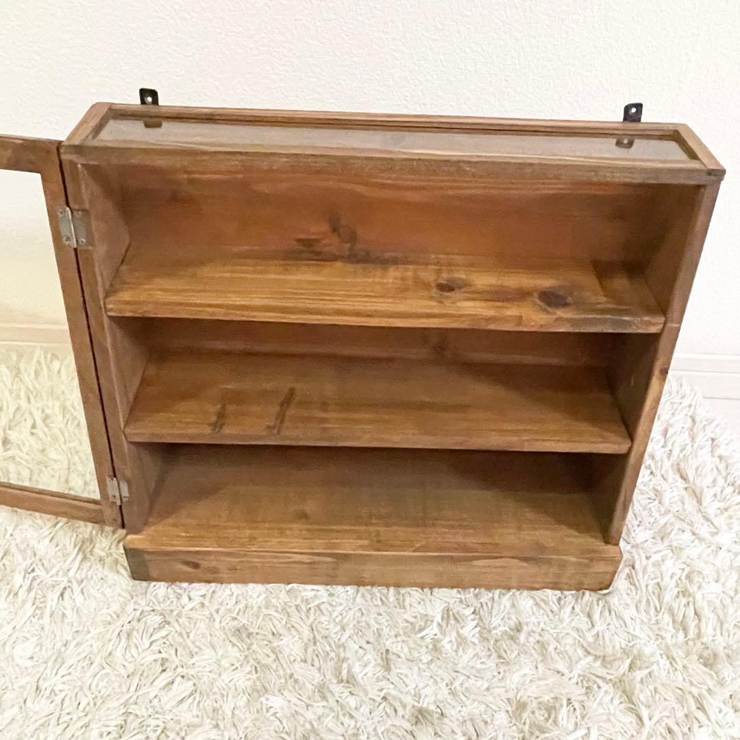 木製 ショーケース コレクションボックス 飾り棚 アンティーク 透明