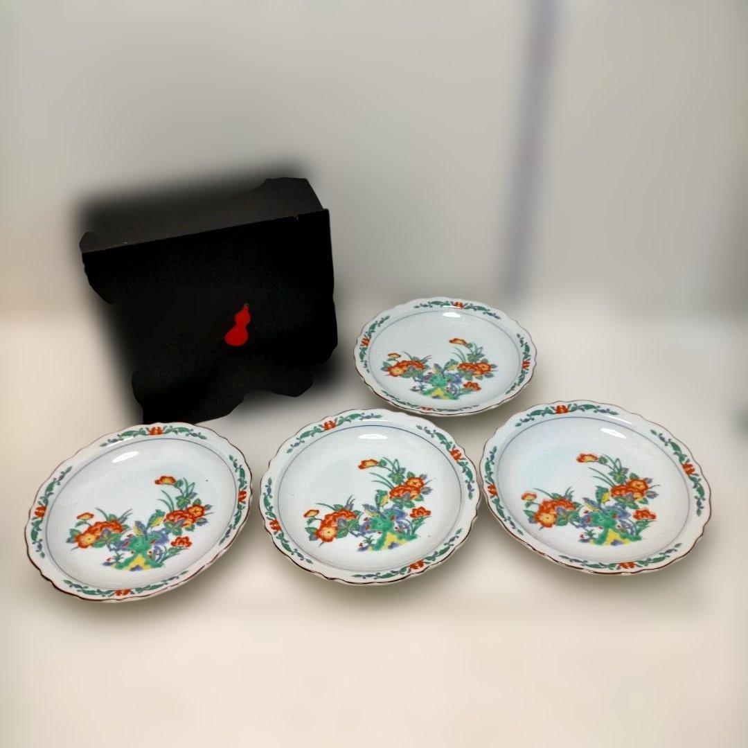 初代柿右衛門写し 色絵 花鳥文 小皿 4枚揃 共箱付 260204-5Y - メルカリ