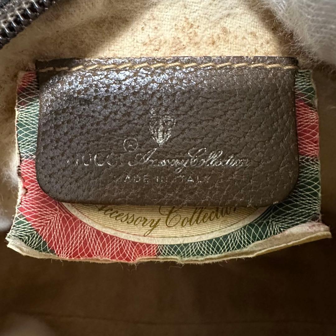 希少 レア オールドグッチ GG レザー ショルダーバッグ シェリーライン ロゴ