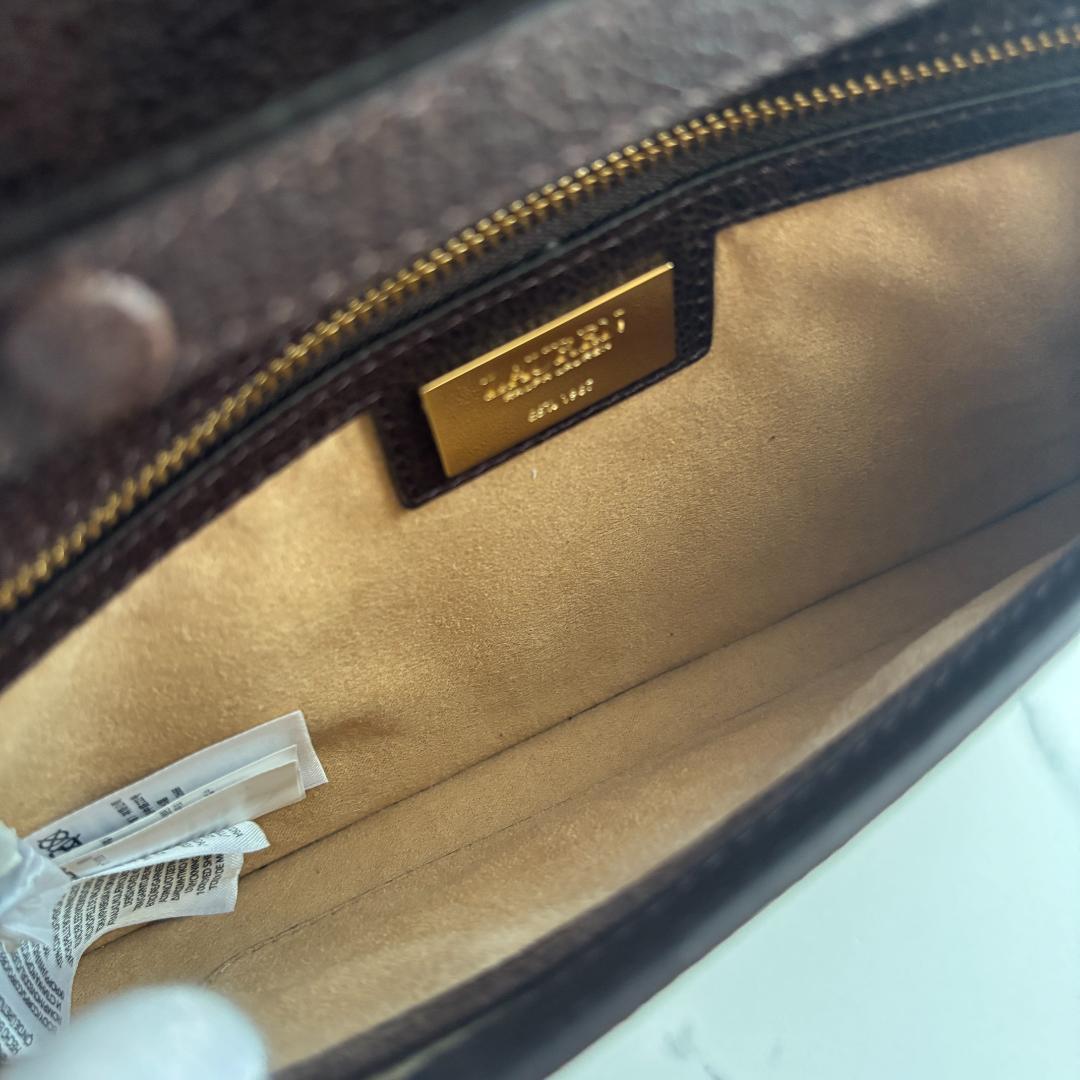 【新品未使用】ローレンラルフローレン　ボア　ショルダーバッグ　本革　チャーム　茶