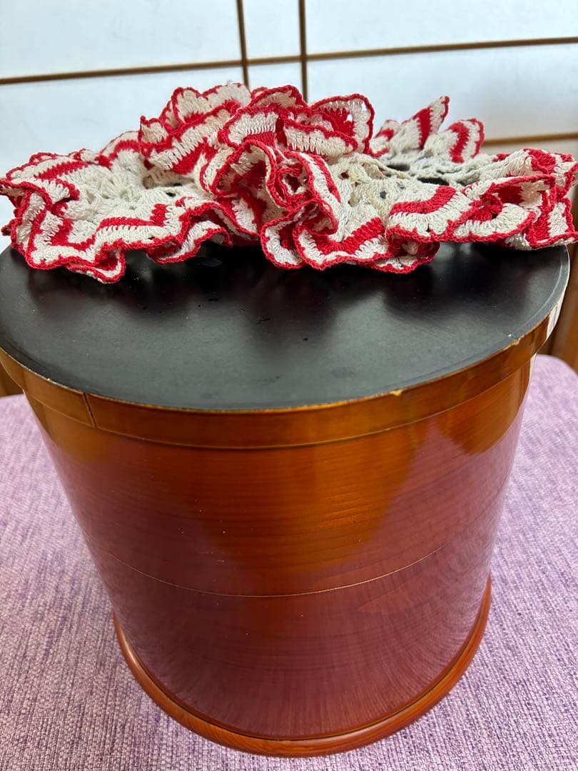 アンティーク飛騨高山春慶塗り火鉢　癒しの時間　火鉢生活に　春慶塗り丸盆付き