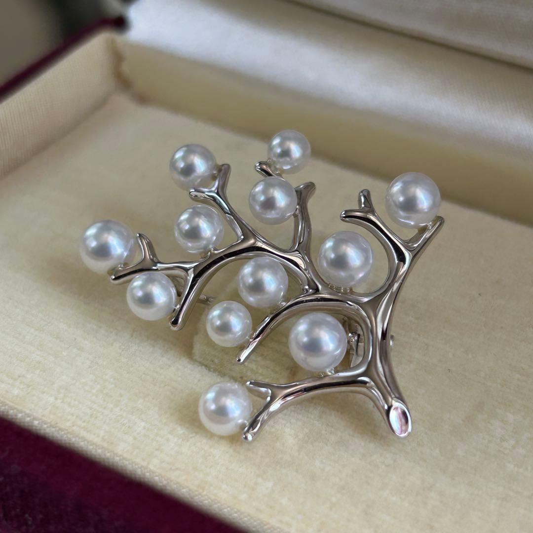 MIKIMOTO 幸福の木ブローチSサイズ silverベビーあこや