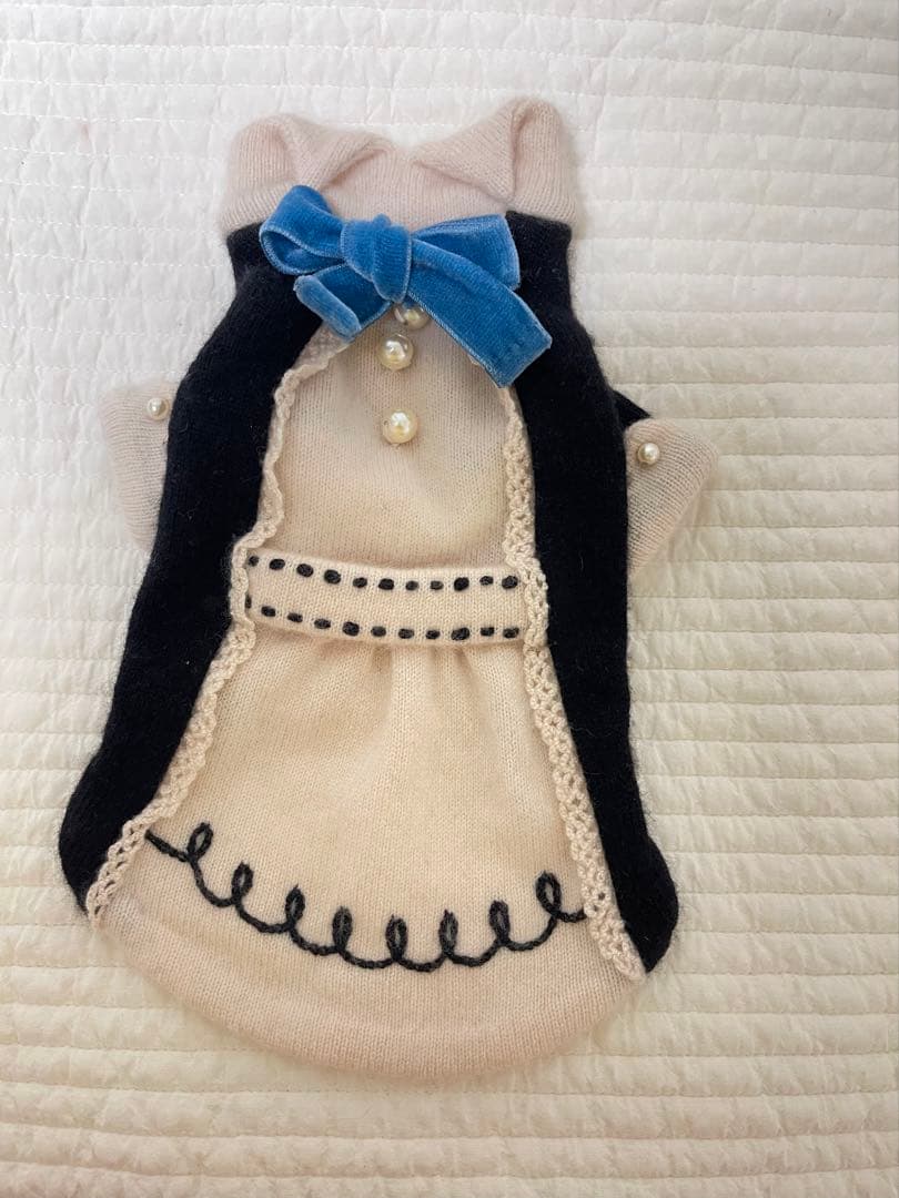 フィフィアンドロメオ　ワンピースニットパールss 袖口パール付きフロントクロスニットワンピース