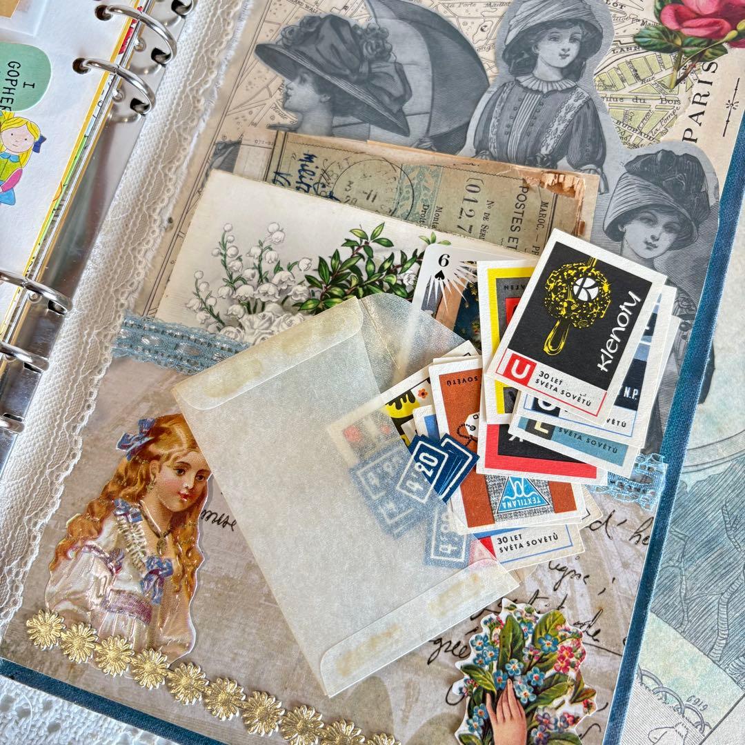 ꕤほぼA4版6穴ꕤ 自分好みにカスタマイズするジャンクジャーナル