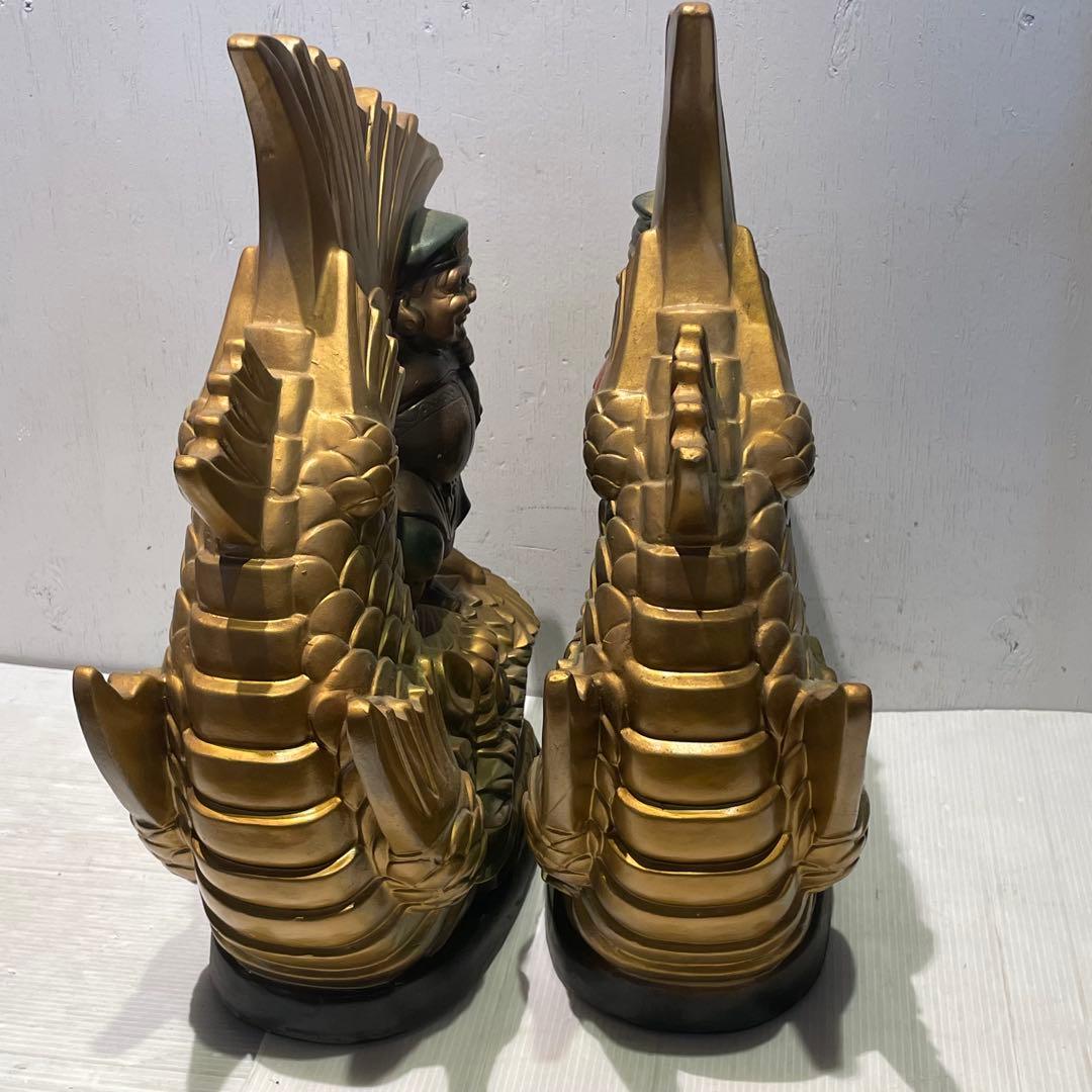 金のしゃちほこ 恵比寿大黒 しゃちほこ 縁起物 陶器 珍品 置物 昭和