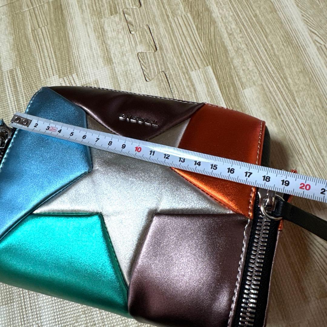 極美品】DIESELディーゼル マルチカラーレザーバッグ ショルダーチェーン付