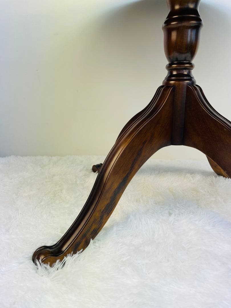 【美品】カリモク 丸テーブル 80cm ラウンド ダイニング　ブラウン