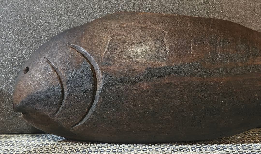 古民具 古道具 自在鉤 鯛 鯉横木 木彫 彫刻 オブジェ インテリア