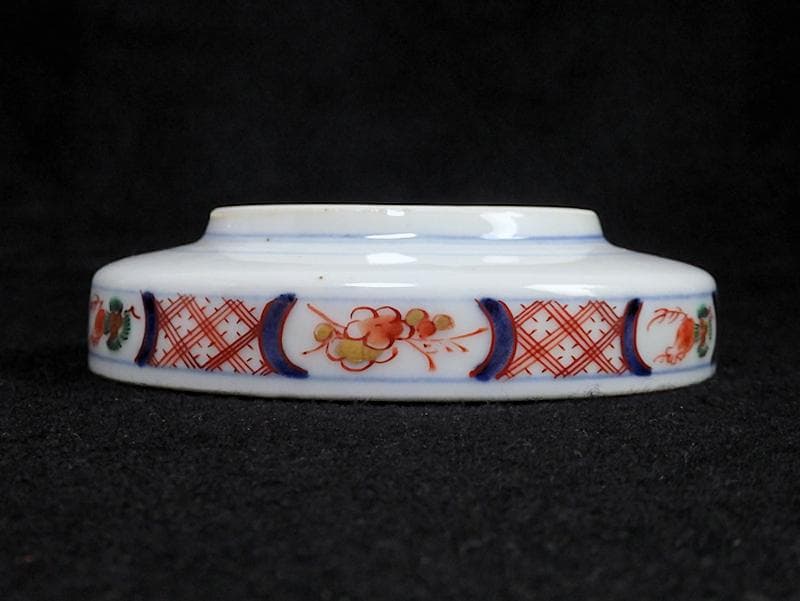 大聖寺伊万里　色絵　松に邸宅の図　縁高４寸皿　５枚　C595AS-BRq