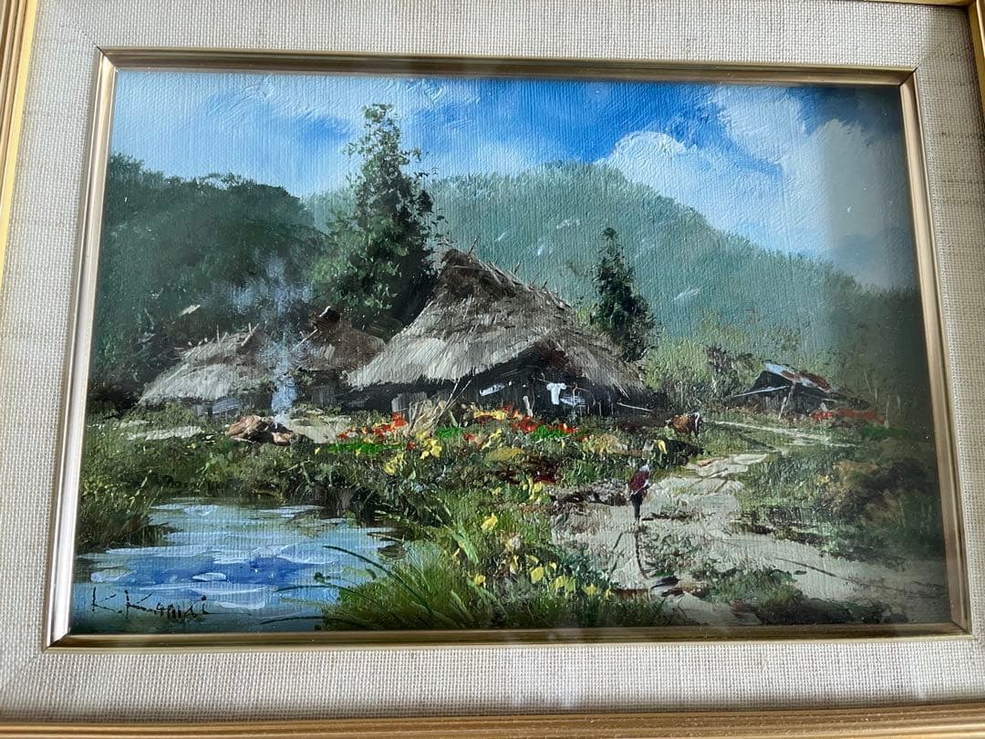 駒井敬三郎　山家　風景　油彩画　原風景　真作 駒井敬三郎 山家 風景 油彩画 原風景 真作 駒井敬三郎 山家 風景 油彩