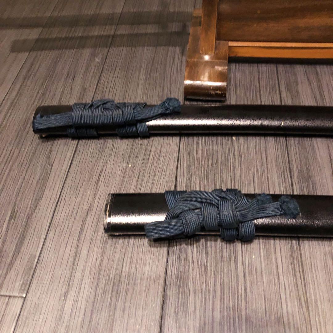 高級模造刀　居合刀　 美術刀剣　太刀　脇差　大小セット　緑拵え