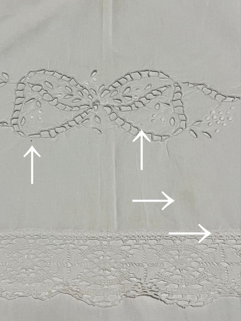 ◇フランスアンティーク｜手刺繍大判マルチクロスベットカバー白