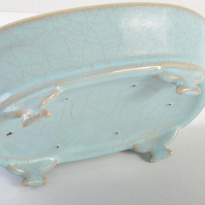 大発　中国　汝窯　天青釉　青磁　水盤　筆洗　水仙盆　C 6728E