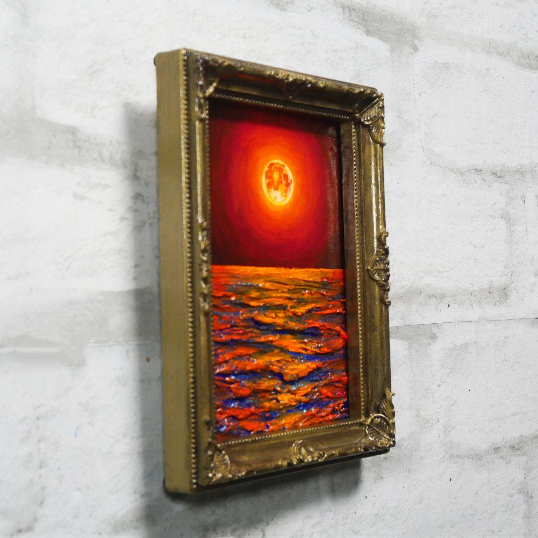 油絵 油彩 油彩画 絵 絵画 ミニ絵画【神秘的な夜】