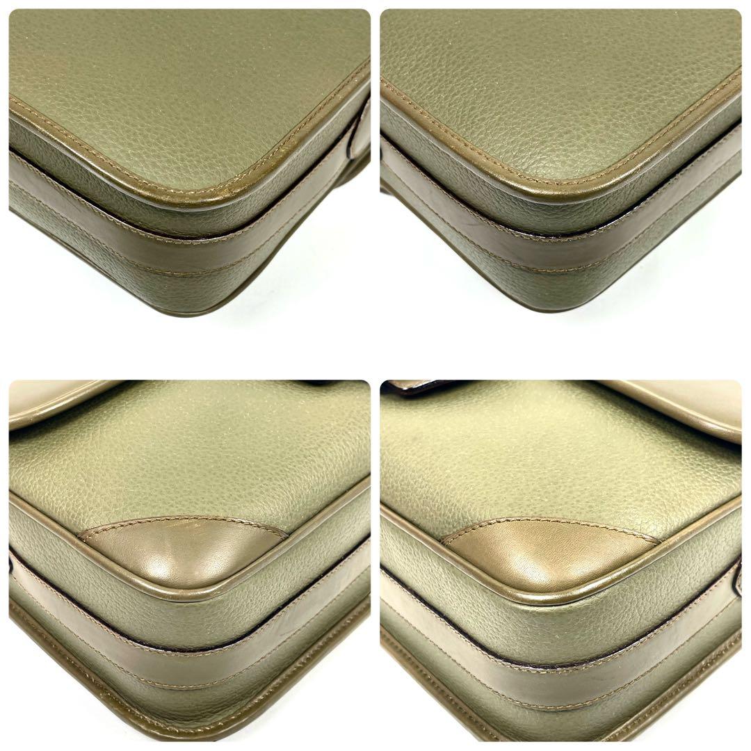 グッチ　ショルダーバッグ　ビンテージ　レザー　極美品　レディース　希少色