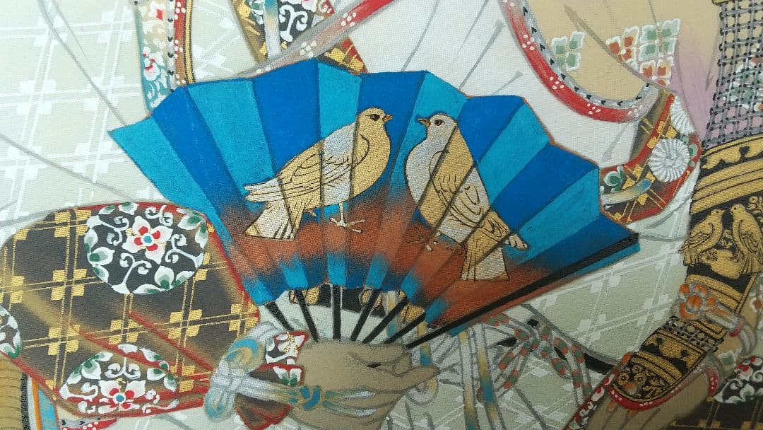 日本画家 植中直斎 義家朝臣像 絹本掛軸 奈良 共箱