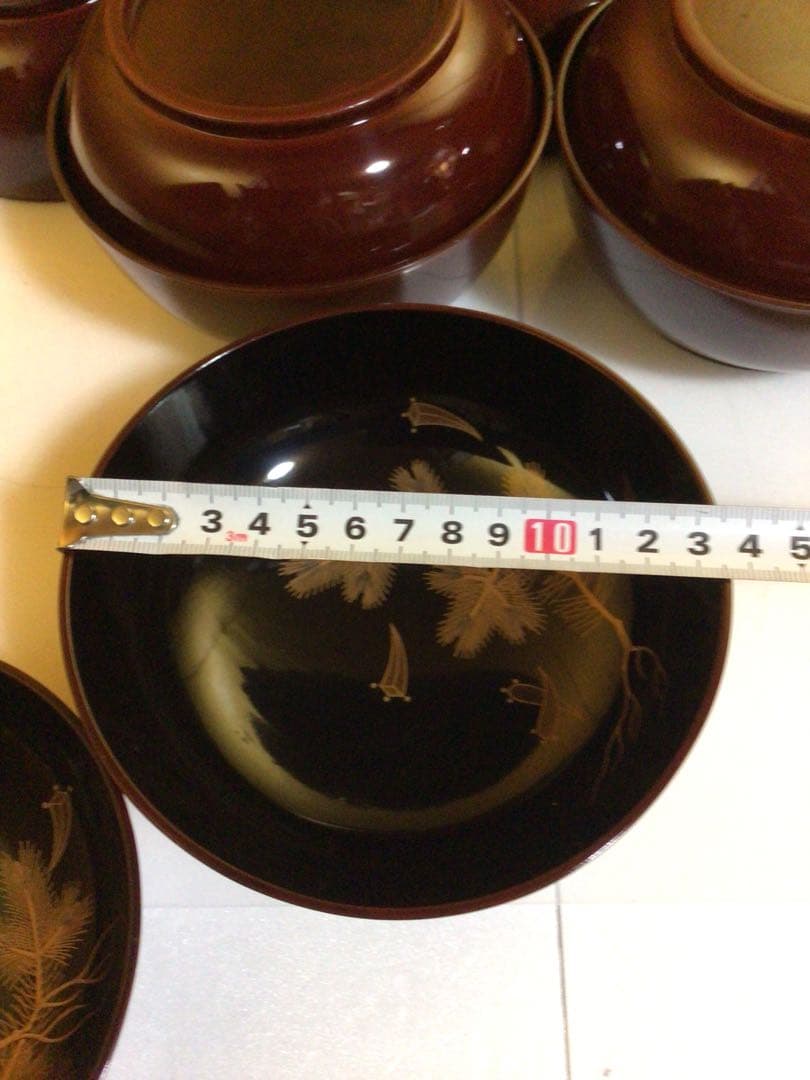 木製蒔絵入りお椀５客セット