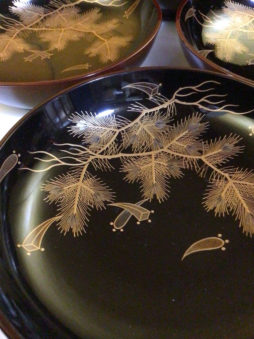 木製蒔絵入りお椀５客セット