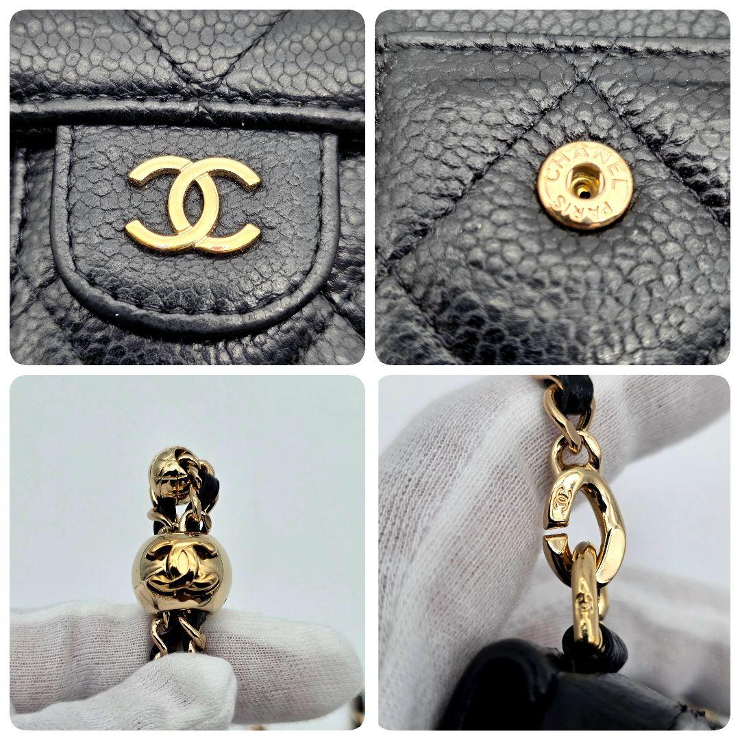 CHANEL iphone15proケース マトラッセ チェーン レザー CHANEL