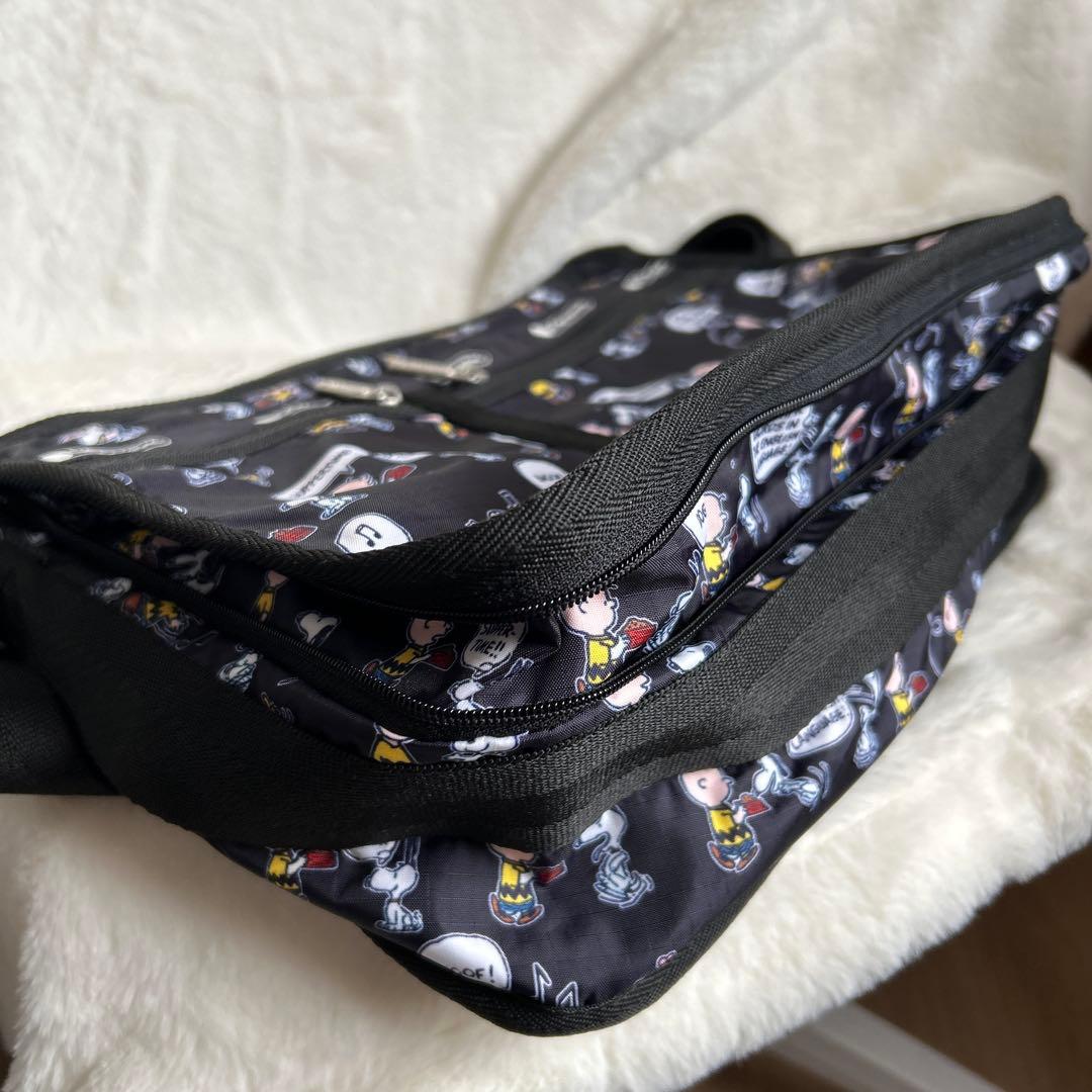 【ポーチ付き】 レスポートサック スヌーピー ショルダー ブラック 黒